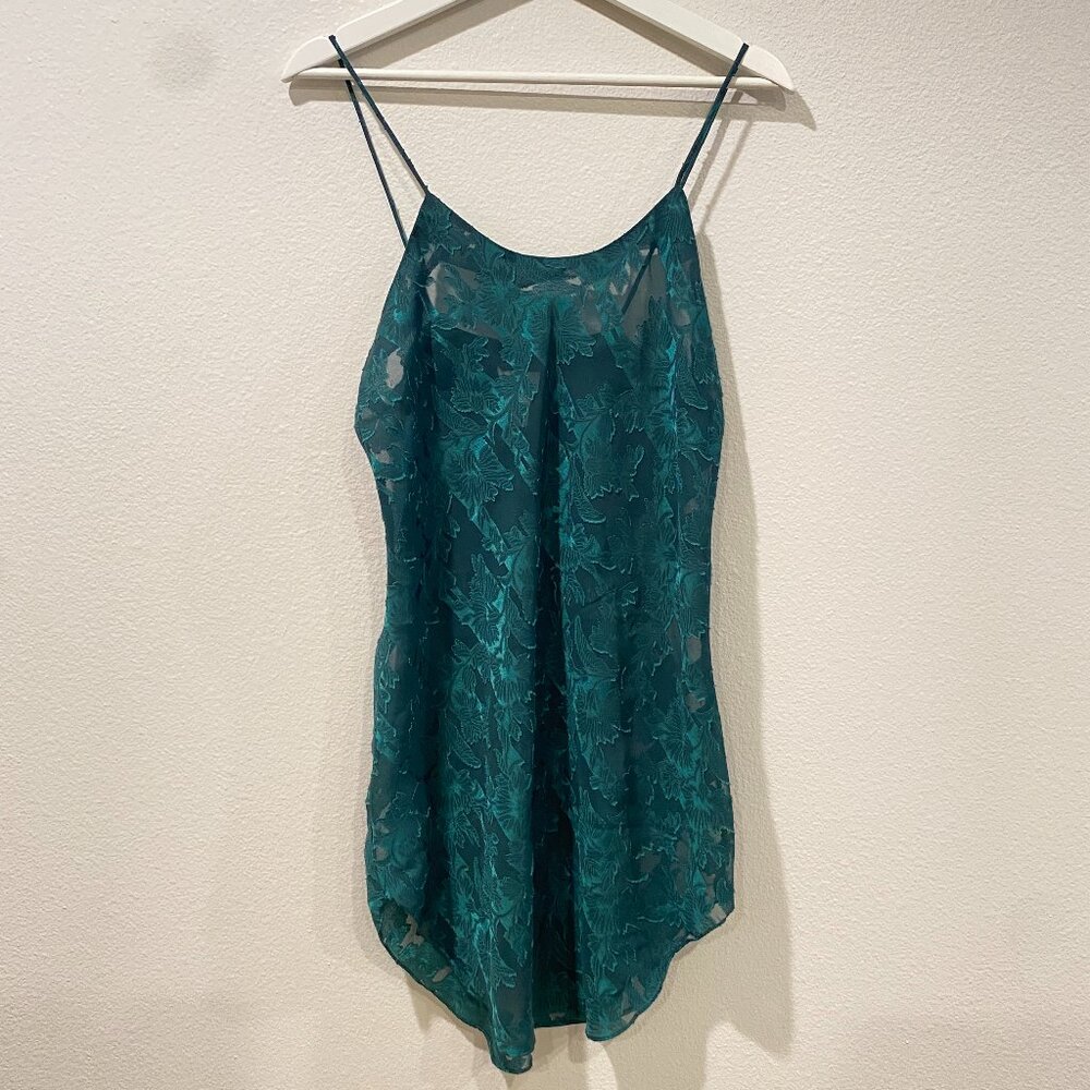 Vintage Inner Most Green Lingerie Dress with Floral Pattern
